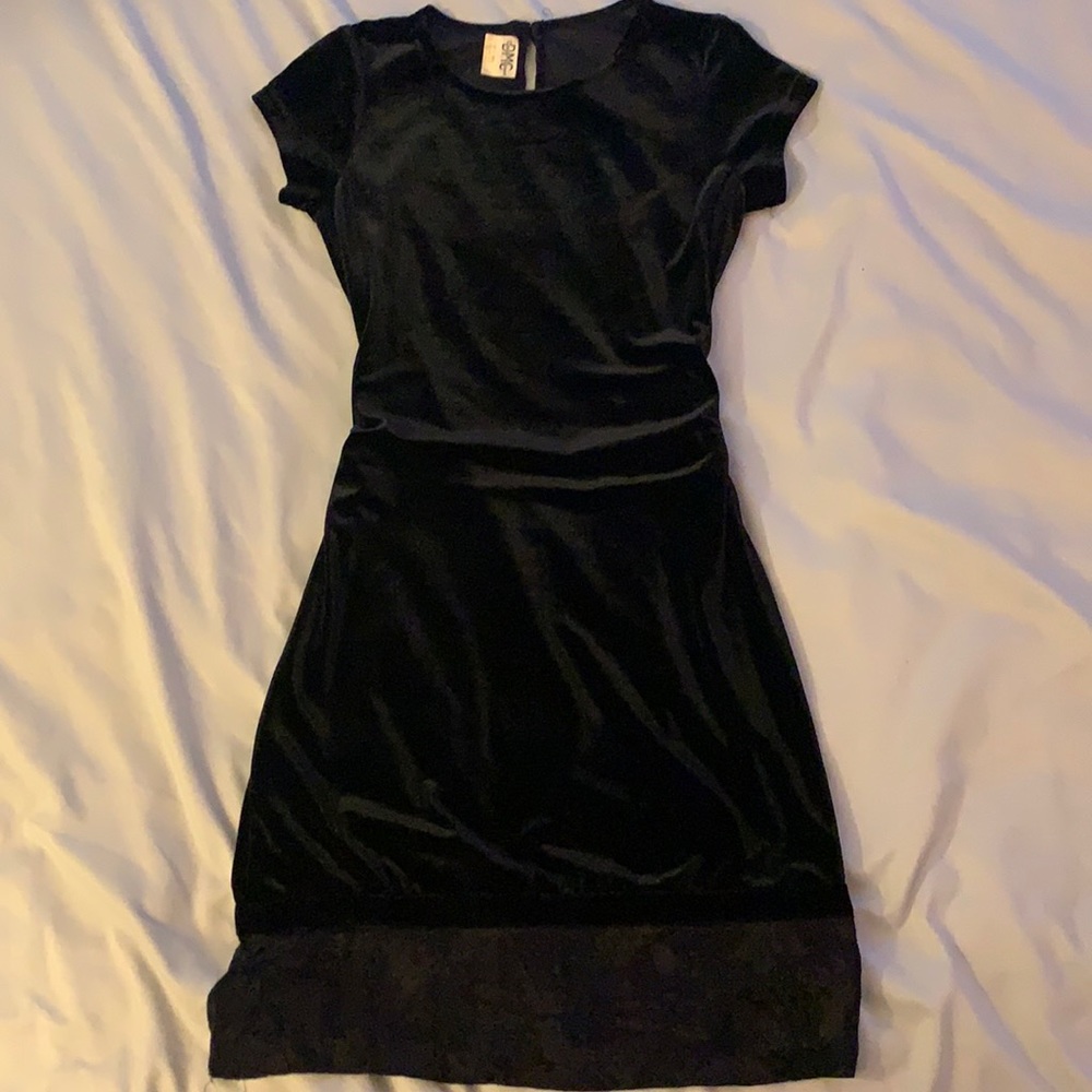 Black vintage velvet dress
